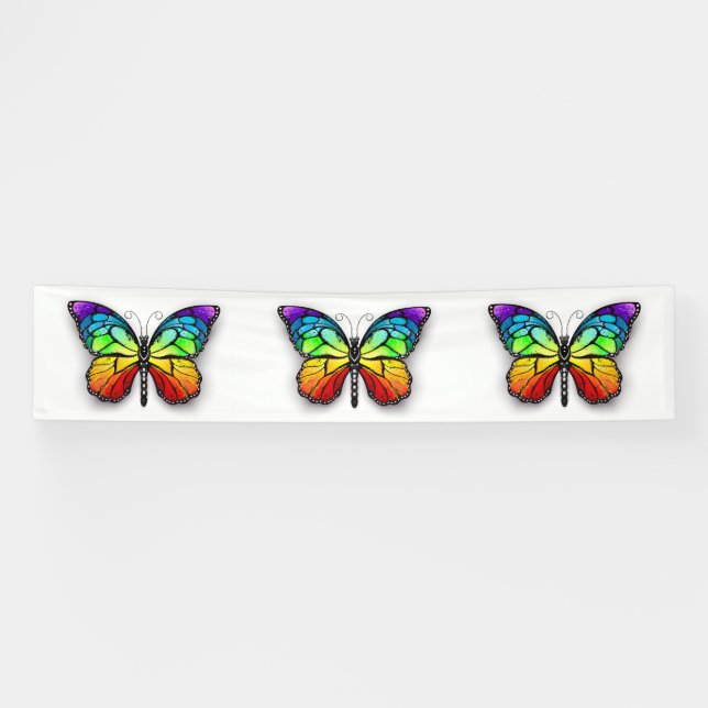 Banderoles Monarque papillon arc-en-ciel (Horizontal)