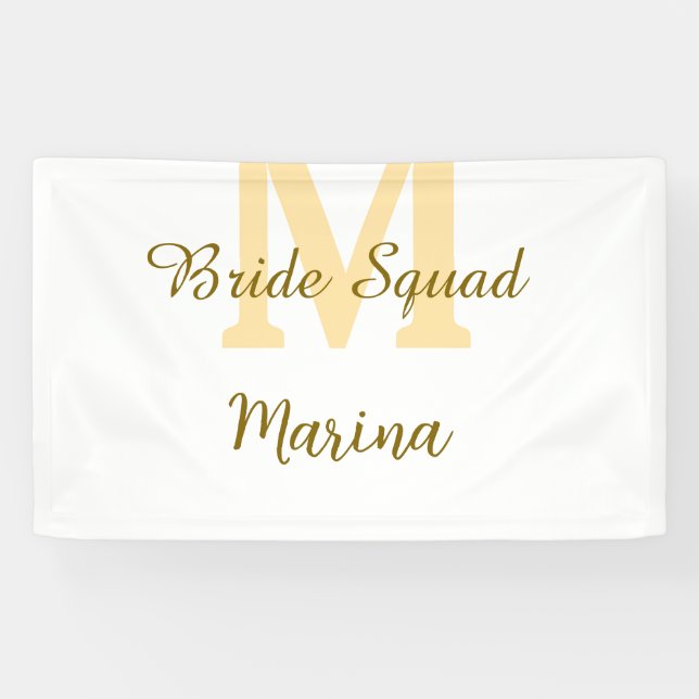 Banderoles Monogramme de l'équipe de la mariée simple shower  (Horizontal)