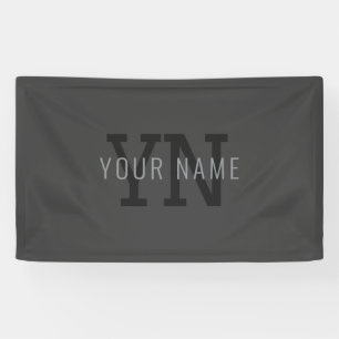 Banderoles Monogramme de nom (ou autre texte) gris foncé mode