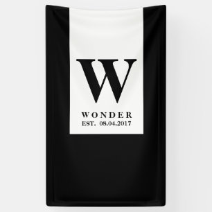 Banderoles Monogramme Moderne de Jeunes Mariés Logo Minimal