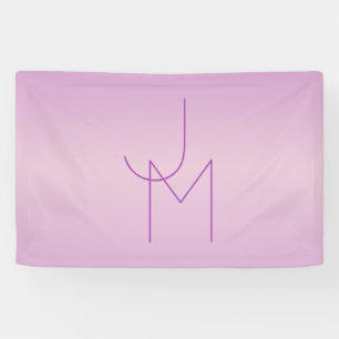 Banderoles Monogramme superposé unique   Rose lilas doux