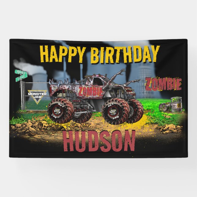 Banderoles Monster Jam - Anniversaire Zombie (Horizontal)