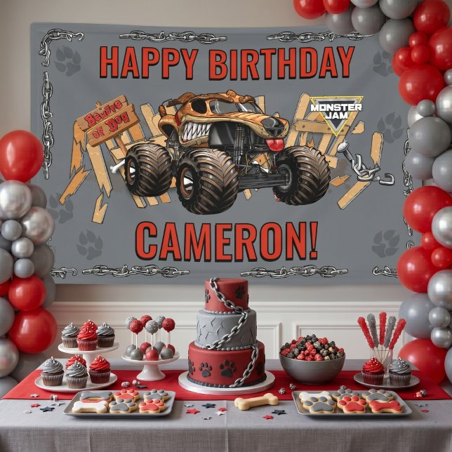 Banderoles Monster Jam - Monster Mutt Anniversaire (Simulated banner on wall)