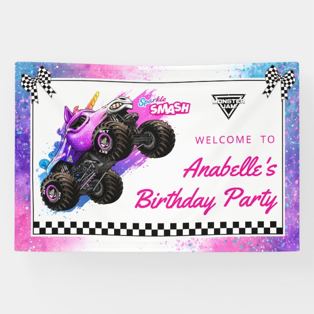 Banderoles Monster Jam - Sparkle Smash Anniversaire (Horizontal)