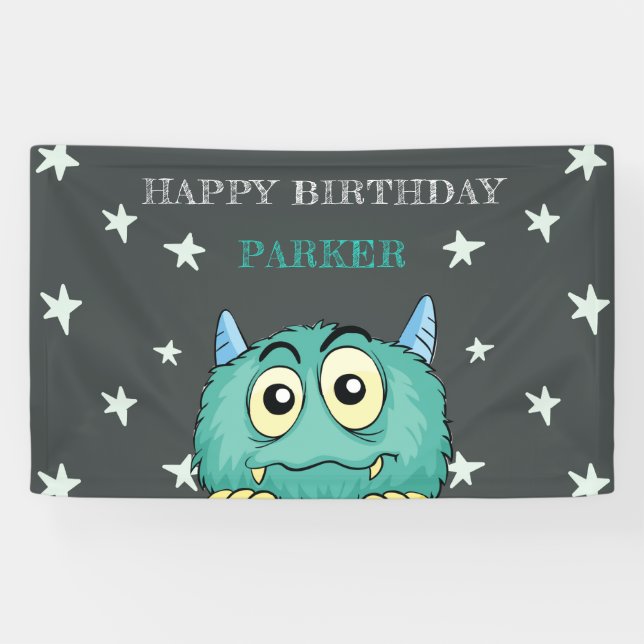 Banderoles Monster Thème Anniversaire (Horizontal)