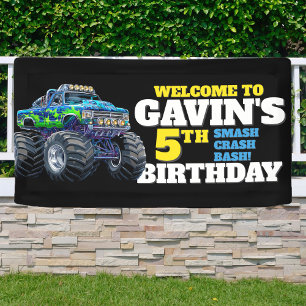 Banderoles Monster Truck Cool bleu 5e anniversaire Custom Vin