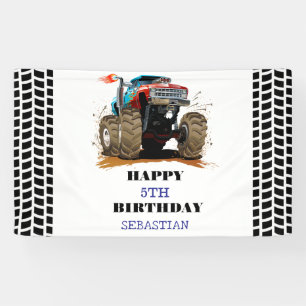 Banderoles Monster Truck Enfant's Birthday Party garçon