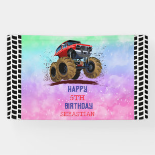 Banderoles Monster Truck Enfant's Birthday Party garçon