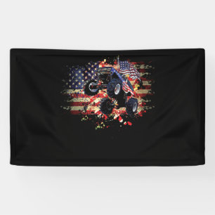 Banderoles Monster Truck USA Drapeau Indépendance patriotique