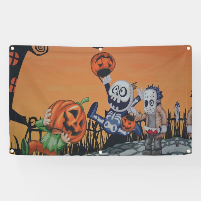 Banderoles Monstres d'Halloween (Horizontal)