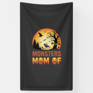 Banderoles Monstres d'Halloween Maman de la famille squelette
