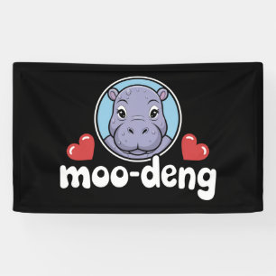 Banderoles Moo Deng Bouncy Pig in Thai Photo Baby Hippo