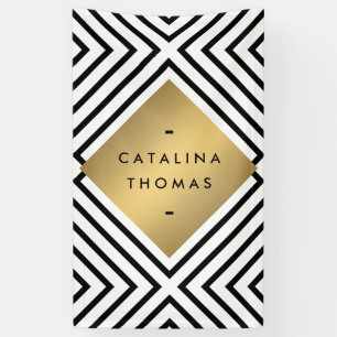 Banderoles Mood géométrique Gras Motif noir et blanc