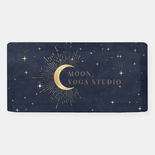 Banderoles Moon Stars Midnight Blue Banner (Horizontal)