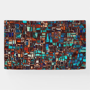 Banderoles mosaïque en vitrail abstrait