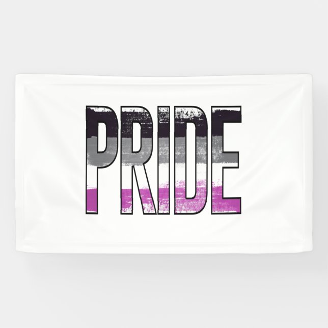 Banderoles Mot d'orgueil asexué (Horizontal)