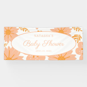 Banderoles Motif à fleurs orange Fuzz Vintage rétro