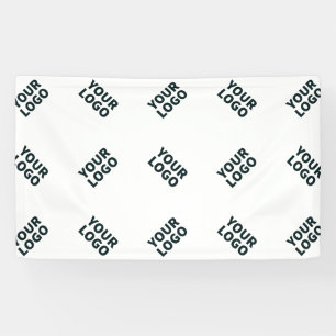 Banderoles Motif alterné de logo ou d'image d'entreprise Bl