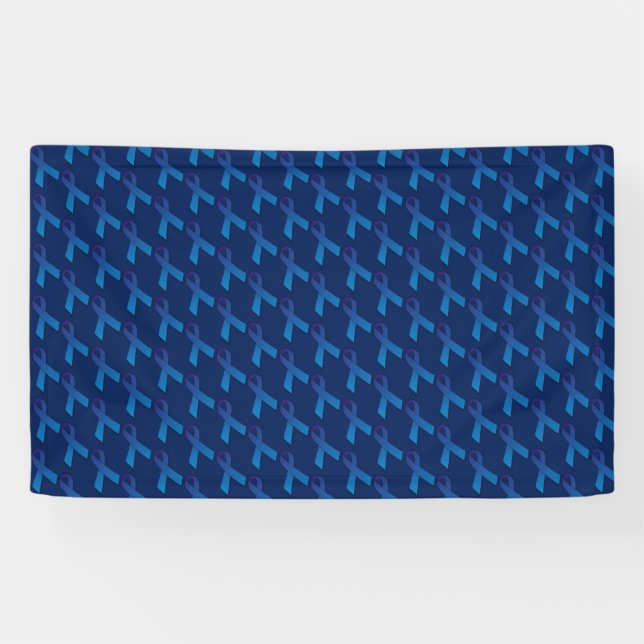 Banderoles Motif Carrelé au ruban bleu (Horizontal)