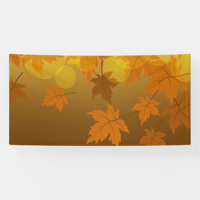 Banderoles Motif d'automne avec feuilles d'érable en chute et (Horizontal)