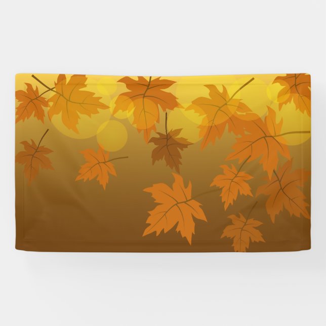 Banderoles Motif d'automne avec feuilles d'érable en chute et (Horizontal)