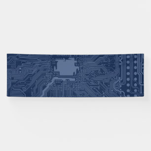 Banderoles Motif de circuit Geek bleu