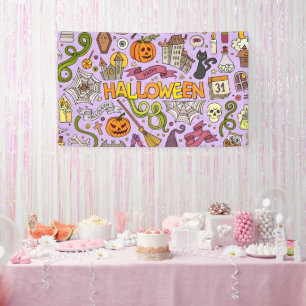 Banderoles Motif de doodle Halloween mignon