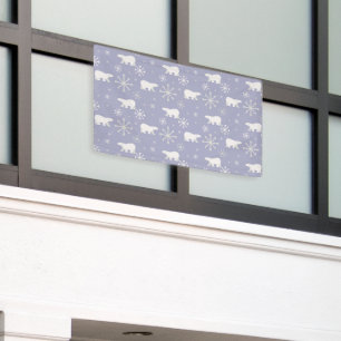 Banderoles Motif de Noël avec ours polaires et flocons de nei