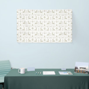Banderoles Motif de Noël rustique moderne argent/blanc