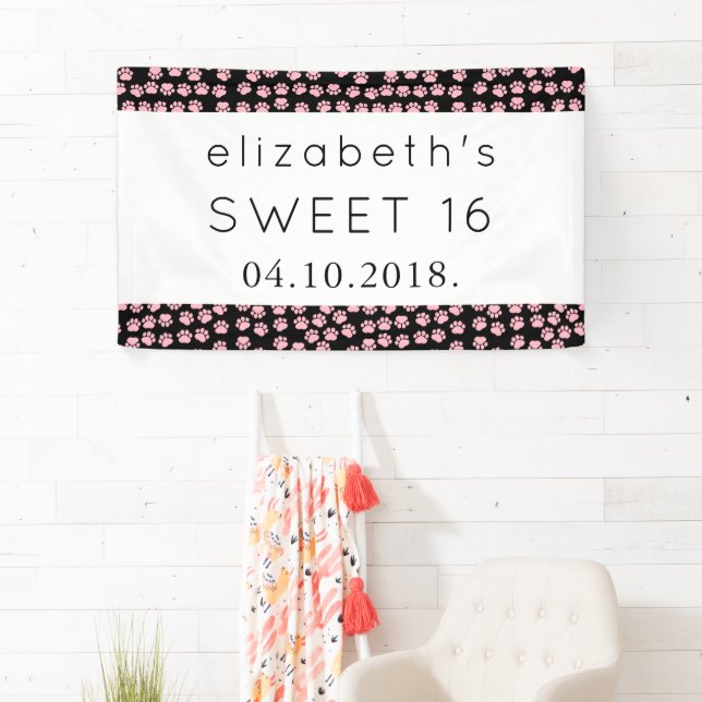 Banderoles Motif De Pâtes, Pailles Roses, Pâtes De Chien, Dou (En situation)