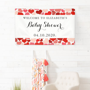 Banderoles Motif Des Coeurs, Coeurs Rouges, Amour, Baby showe