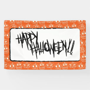Banderoles Motif d'Halloween Citrouilles blancs