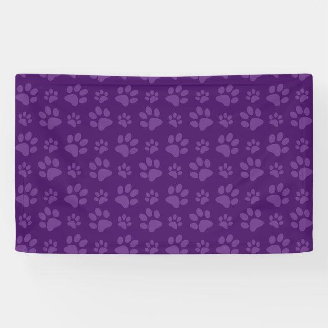 Banderoles Motif empreinte de patte de chien pourpre (Horizontal)