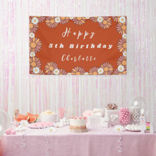 Banderoles Motif floral Pastel Rose & Orange Daisy