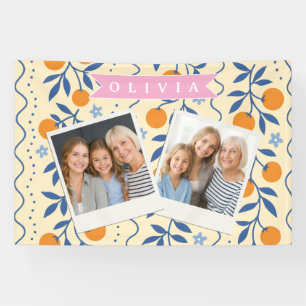 Banderoles Motif folklorique personnalisé de citrus rétro mig