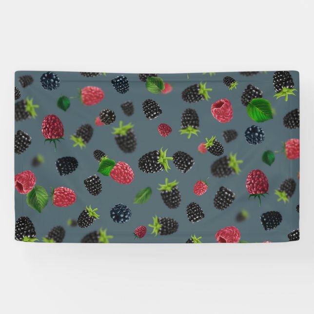 Banderoles Motif framboise 2 (Horizontal)