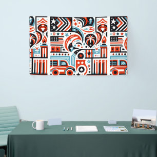 Banderoles Motif Génératif du 4 Juillet