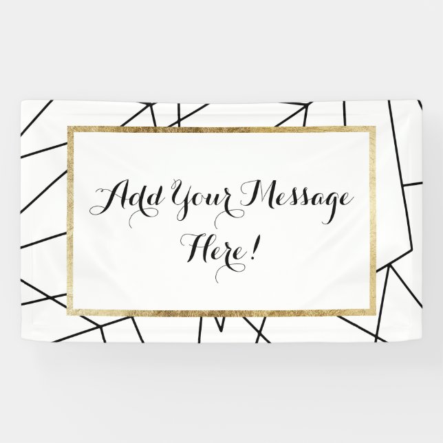 Banderoles Motif géométrique noir et blanc moderne simple (Horizontal)