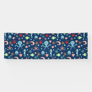 Banderoles Motif mignon de vie marine de l'océan
