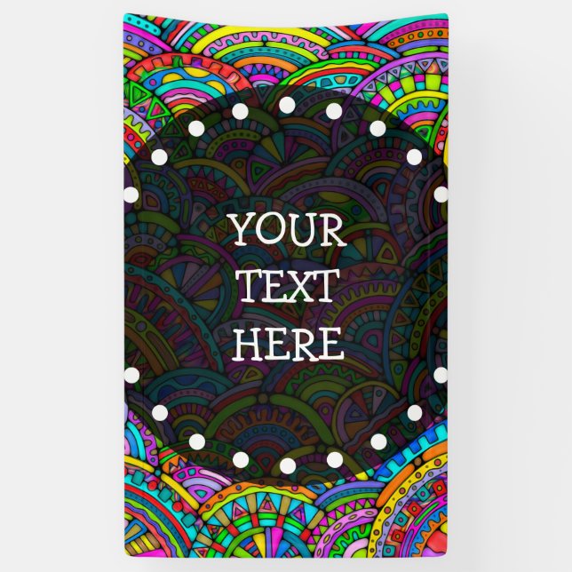 Banderoles Motif Peint À La Main Et Numériquement Art 27 (Vertical)