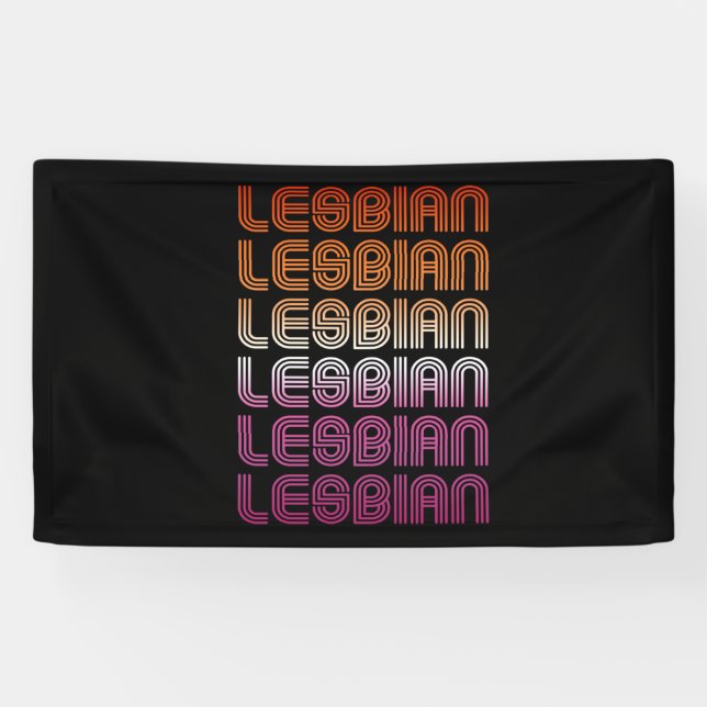 Banderoles Motif Rétro Lesbien Design (Horizontal)