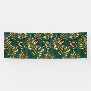 Banderoles Motif sans couture avec des fougères dorées