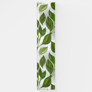 Banderoles Motif sans couture avec Feuilles de thé vert