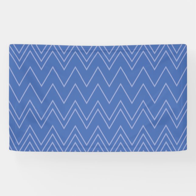 Banderoles Motif zigzag bleu, moderne, simple, cool et tendan (Horizontal)