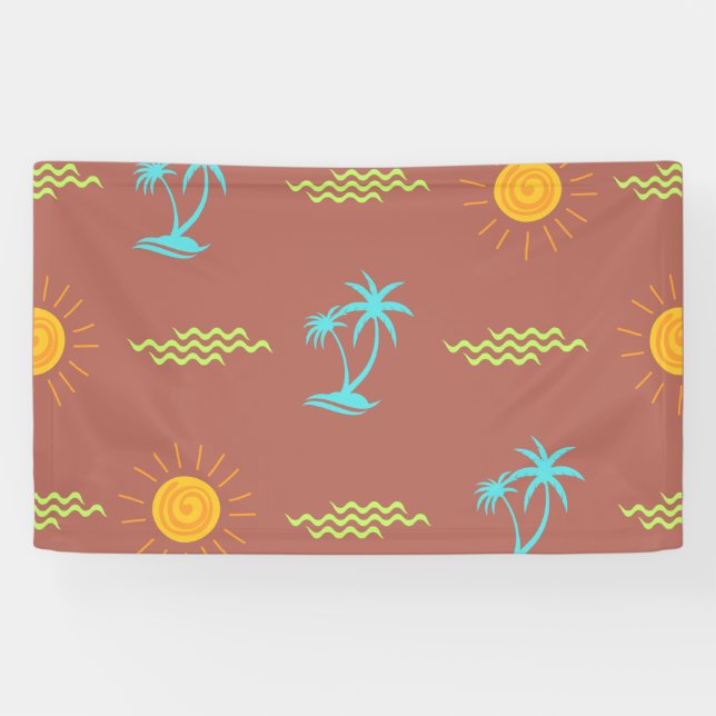 Banderoles Motifs-Floral-Nature d'été colorés (Horizontal)