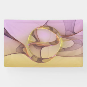 Banderoles Motions Abstraites Art moderne rose or fractal