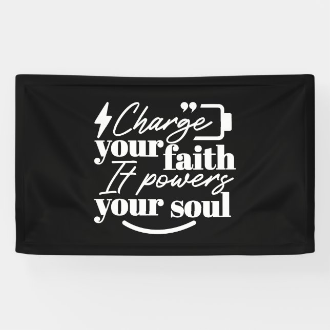 Banderoles Motivational Christian Quote – Charge Your Faith (Horizontal)
