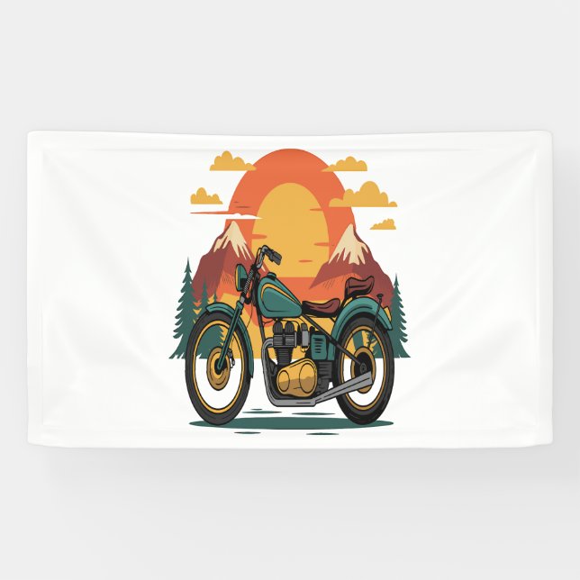 Banderoles Moto avec drapeau américain, 4 juillet (Horizontal)