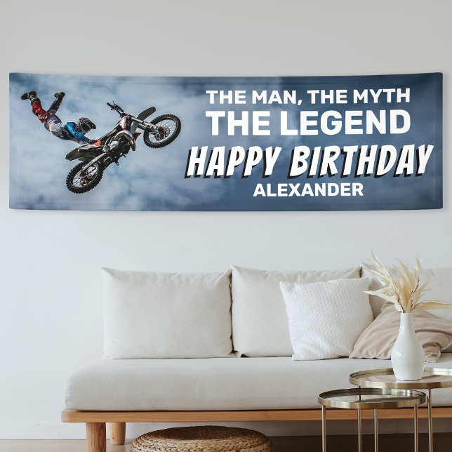 Banderoles Motocross Birthday | Man, Myth, Legend (Créateur téléchargé)