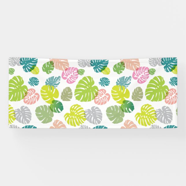 Banderoles Multicolor Feuilles tropicaux (Horizontal)